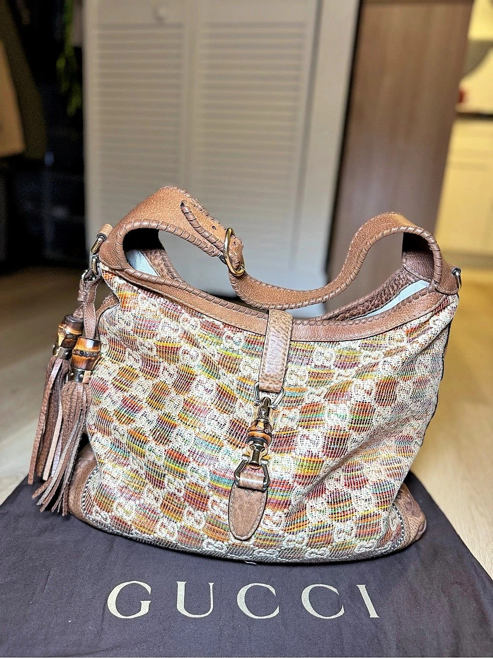 Straw Libeccio Medium New Jackie Shoulder Bag Multicolor